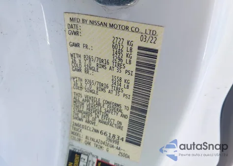 2022 Nissan Frontier King Cab S 4X2 z USA, uszkodzony, nr VIN 1N6ED1CL2NN661834